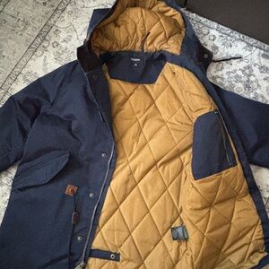 Brixton Men’s Navy and Tan Winter Jacket